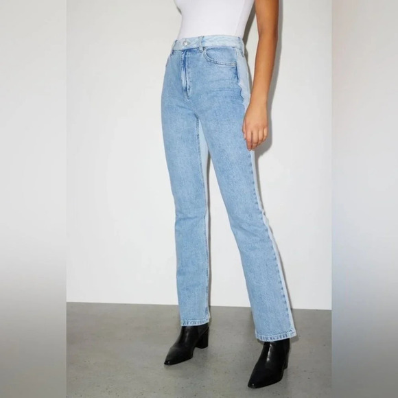 Dynamite Candice Two tone Boot cut  Jeans High Rise Waist Denim Cotton Blue 25 - Picture 8 of 15